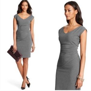 DVF DIANE von FURSTENBERG Gray Bevin Asymmetric Ruched Sheath Dress 8